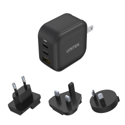 Unitek Travel Tri GaN 3 Port 66W Charger P1108ABK