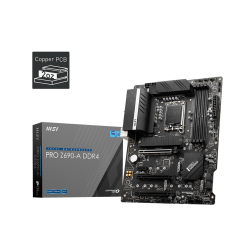 MSI Z690-A PRO DDR4 Intel LGA 1700 ATX Motherboard, 4x DDR4 ~128GB, 3x PCI-E x16, 1x PCI-E x1, 4x M.2, 6x SATA3, 1x USB-C, 3x USB 3.2, 4x USB 2.0