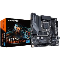 Gigabyte B760M Gaming X AX Intel LGA 1700 m-ATX Motherboard, 4x DDR5 ~128GB, 1x PCI-E x16, 1x PCI-E x1, 2x M.2, 4x SATA, 3x USB 3.2, 5x USB 2.0, 1 HD B760M GAMING X AX