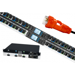 Chatsworth Monitored eConnect PDU | Black | Horizontal 2U | IEC 32A 1P+N+E Input - PDU.3462.32A