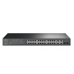 TP-Link | SL2428P | Omada 24 Port 10/100Mbps + 4 Port Gigabit Smart Rackmount Switch with 24 Port PoE+ - 006.008.0147