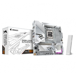 Gigabyte B850M AORUS ELITE WIFI6E ICE Motherboard; Socket AM5 Supports AMD Ryzen Series Processors;4 x DIMMs, Dual Channel DDR5;; AMD B850 chipset GA-B850M-A-ELT-WF6E-ICE