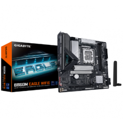 Gigabyte B860M EAGLE WIFI6 MOTHERBOARD; Intel  B860 Express Chipset; 2 x DDR5 DIMM sockets supporting up to 128 GB; Realtek 2.5GbE LAN chip GA-B860M-EAGLE-WIFI6