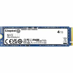 Kingston NV3 4 TB Solid State Drive - M.2 2280 Internal - PCI Express NVMe (PCI Express NVMe 4.0 x4) - Desktop PC, Notebook Device Supported - 1280 TB TBW - 1 Each SNV3S/4000G