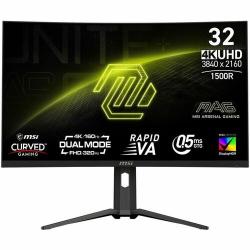 MSI MAG 321CUPDF 31.5inch Dual Mode (4K/160Hz, FHD/320Hz) 4K UHD Rapid VA Curved Gaming Monitor, 3840x2160, 16:9, 0.5ms GTG, 3000:1 Contrast, 350 Nits, 1x DP 1.4a, 2x HDMI 2.1, 1x USB-C (DP Alt Mode/15W PD), FreeSync Premium, DCI-P3 97%, Curved 1500R, Ti