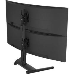 Atdec AWMS-2-BT75-FS-B super heavy duty dual mount on freestanding foot - for monitors each to 25kg (55lb) flat and 18kg (40lb) curved - Black AWMS-2-BT75-FS-B