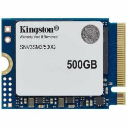 Kingston NV3 500 GB Solid State Drive - M.2 2230 Internal - PCI Express NVMe (PCI Express NVMe 4.0 x4) - Notebook, Gaming Console Device Supported - 160 TB TBW SNV3SM3/500G