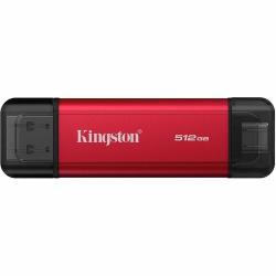 Kingston 512 GB Portable Solid State Drive - External - Notebook, Desktop PC, Smartphone Device Supported - USB 3.2 (Gen 2) Type A, USB 3.2 (Gen 2) Type C - 1050 MB/s Maximum Read Transfer Rate - 5 Year Warranty SPSD/512GB