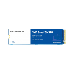 Western Digital WDS100T3B0C M.2 NVMe SSD: 1TB, WD Blue SN570 , PCIe Gen3, Read: 3500MB/s, Write: 3000MB/s, R:460K/W:450K IOPS, 600 TBW, 1.5M MTBF