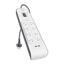 Belkin 8 Outlet Surge Protection Strip with 2x 2.4 amp USB Charging BSV804AU2M