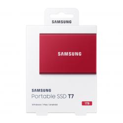 Samsung T7 1TB Portable SSD USB 3.2 External Solid State Drive Red MU-PC1T0R/WW, Up To 1050 MB/s, USB 3.2 Gen 2