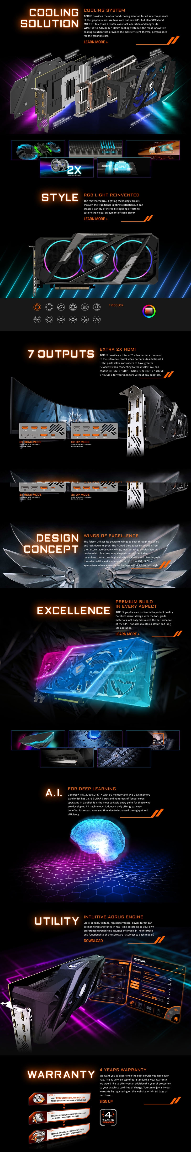 Gigabyte Aorus Geforce Rtx 2060 Super 8G Integrated GV-N206SAORUS-8GC