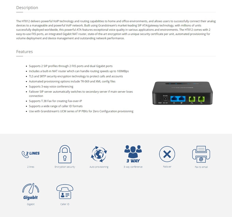 HT812  Grandstream Networks