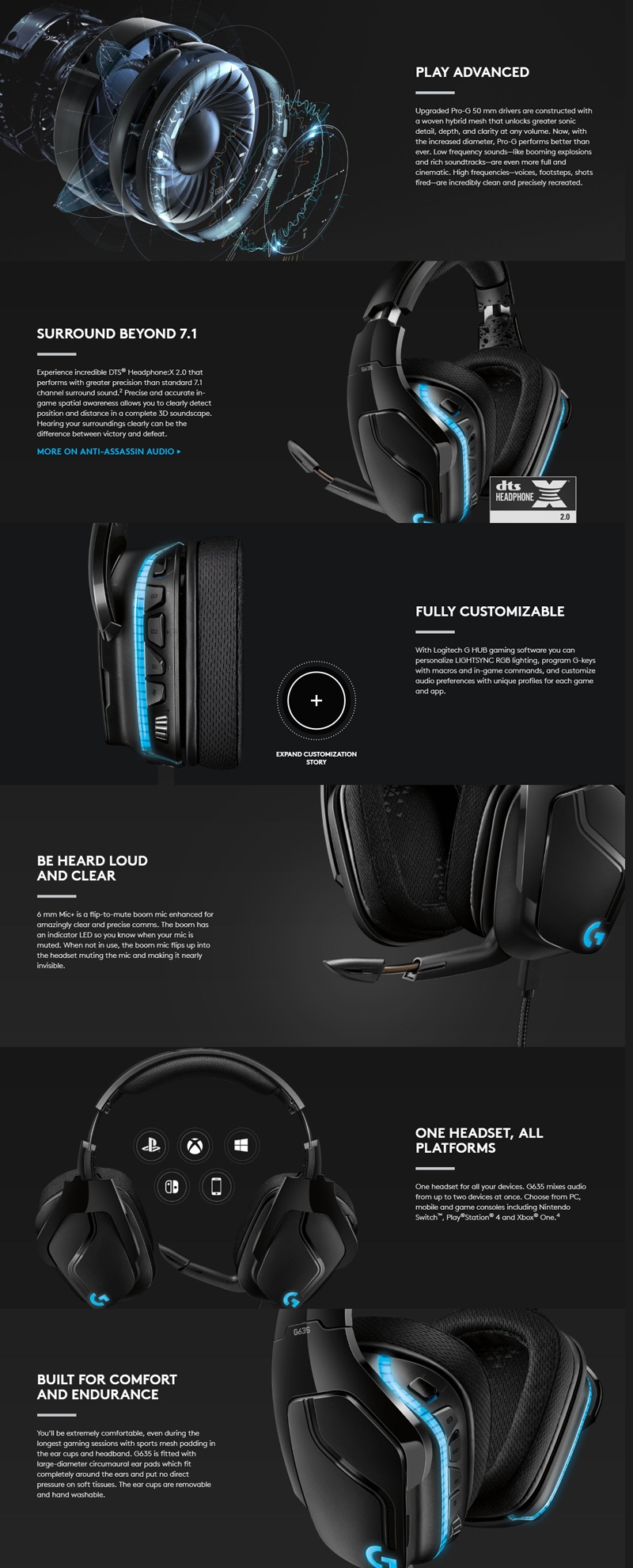logitech g635 7.1 surround sound