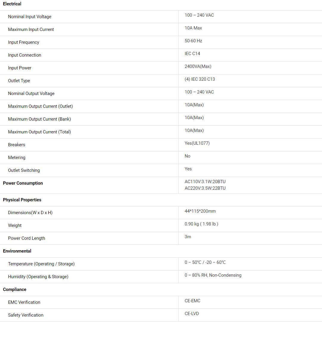 Product information