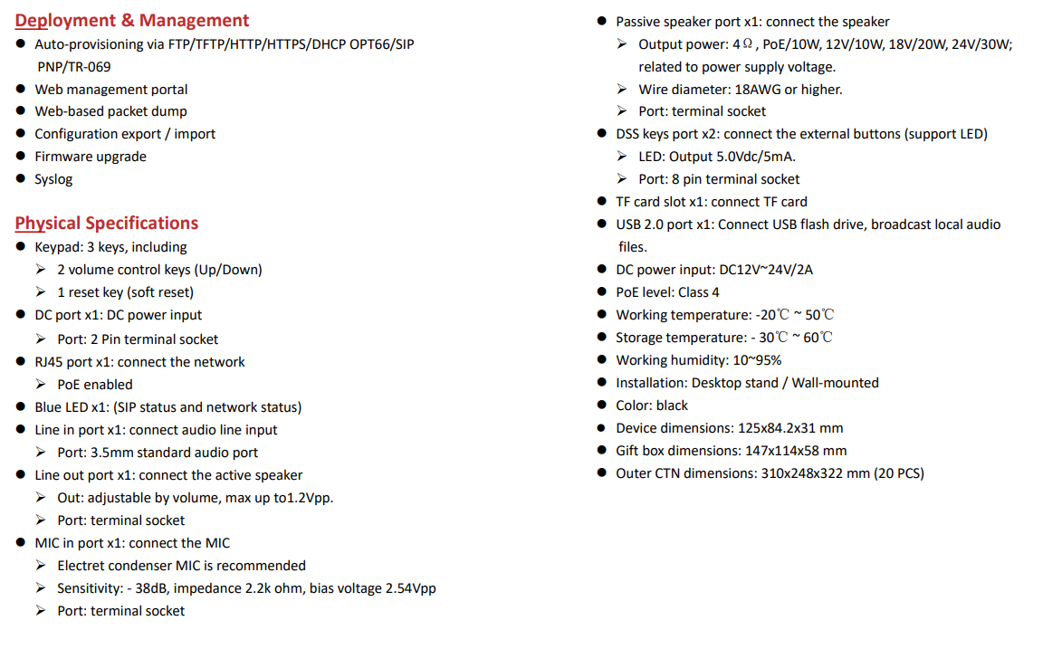 Product information