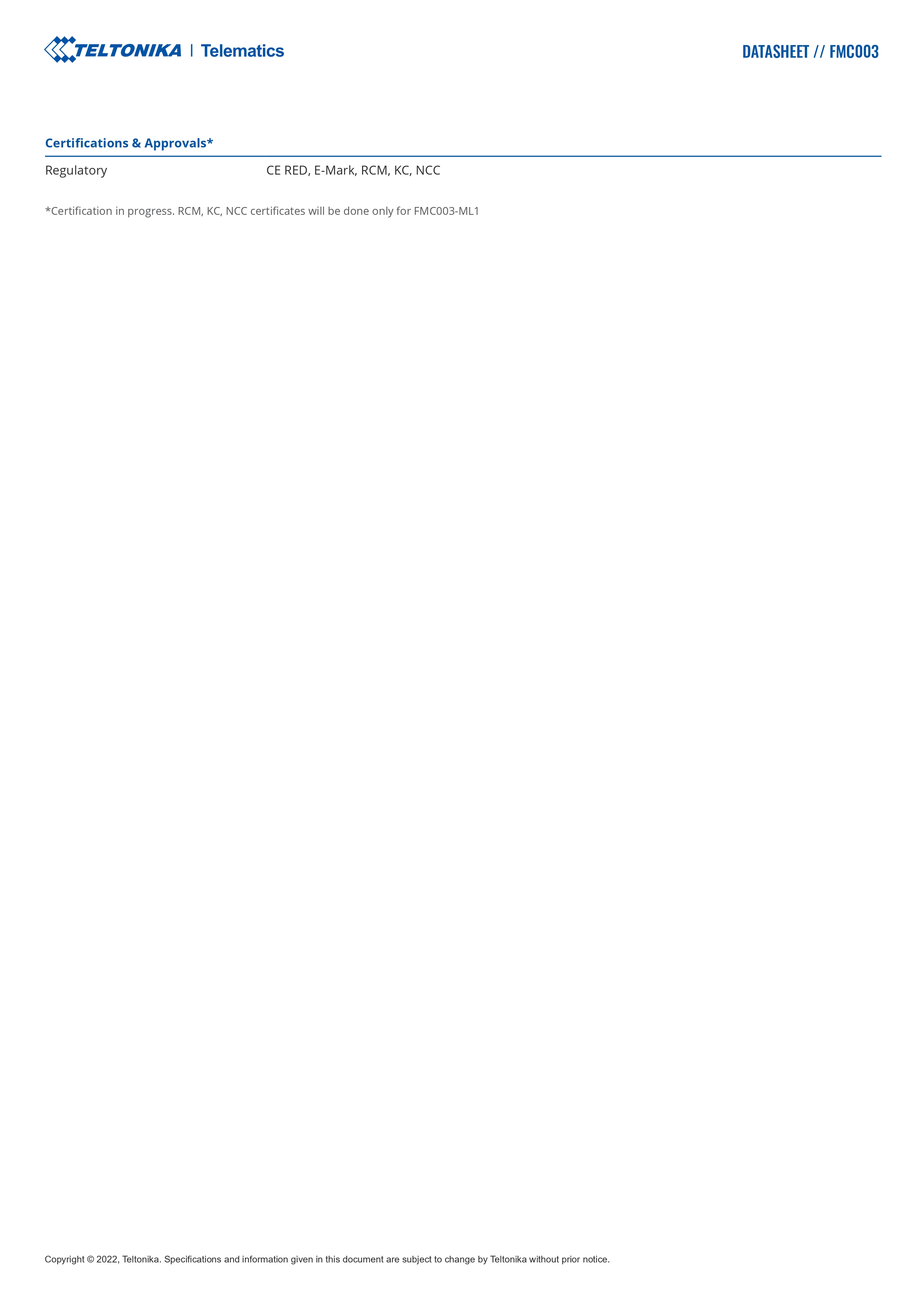 Product information