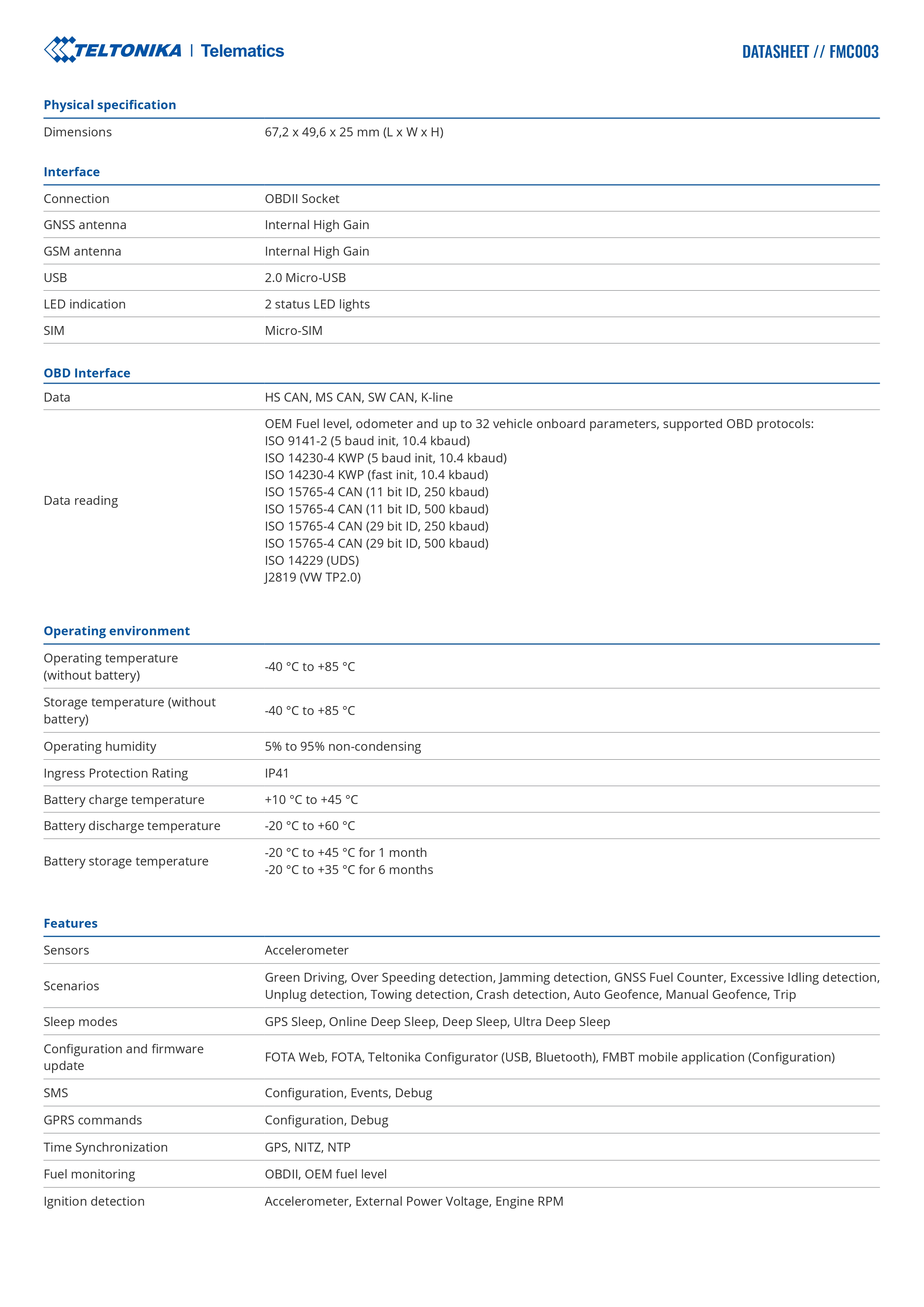 Product information