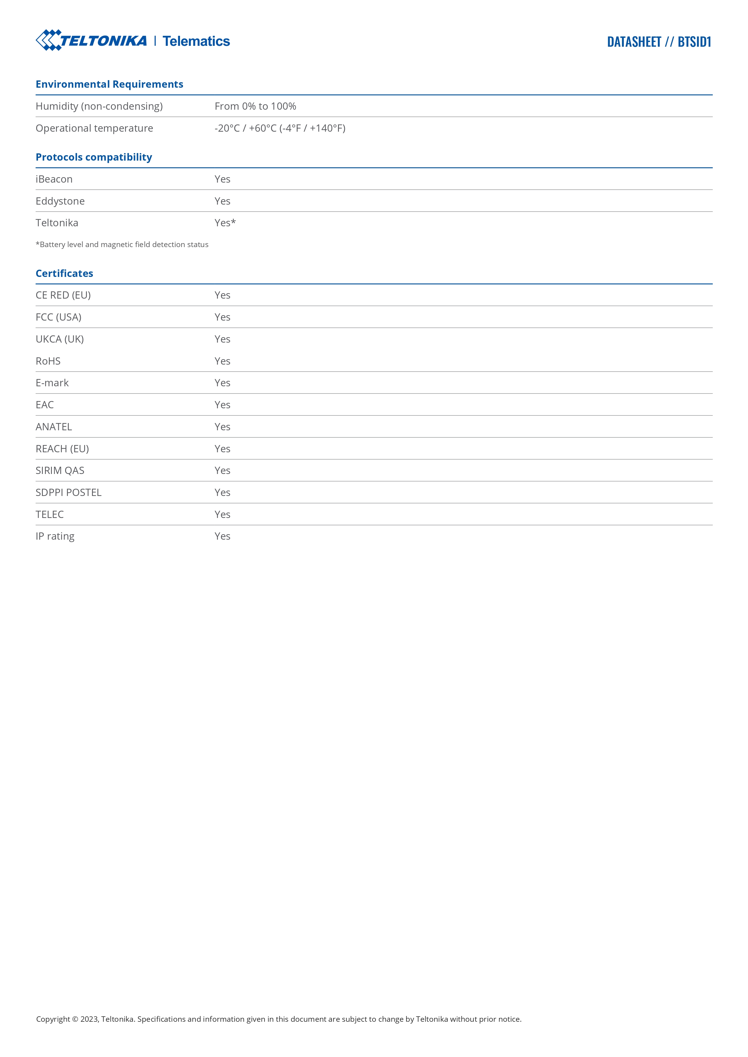 Product information