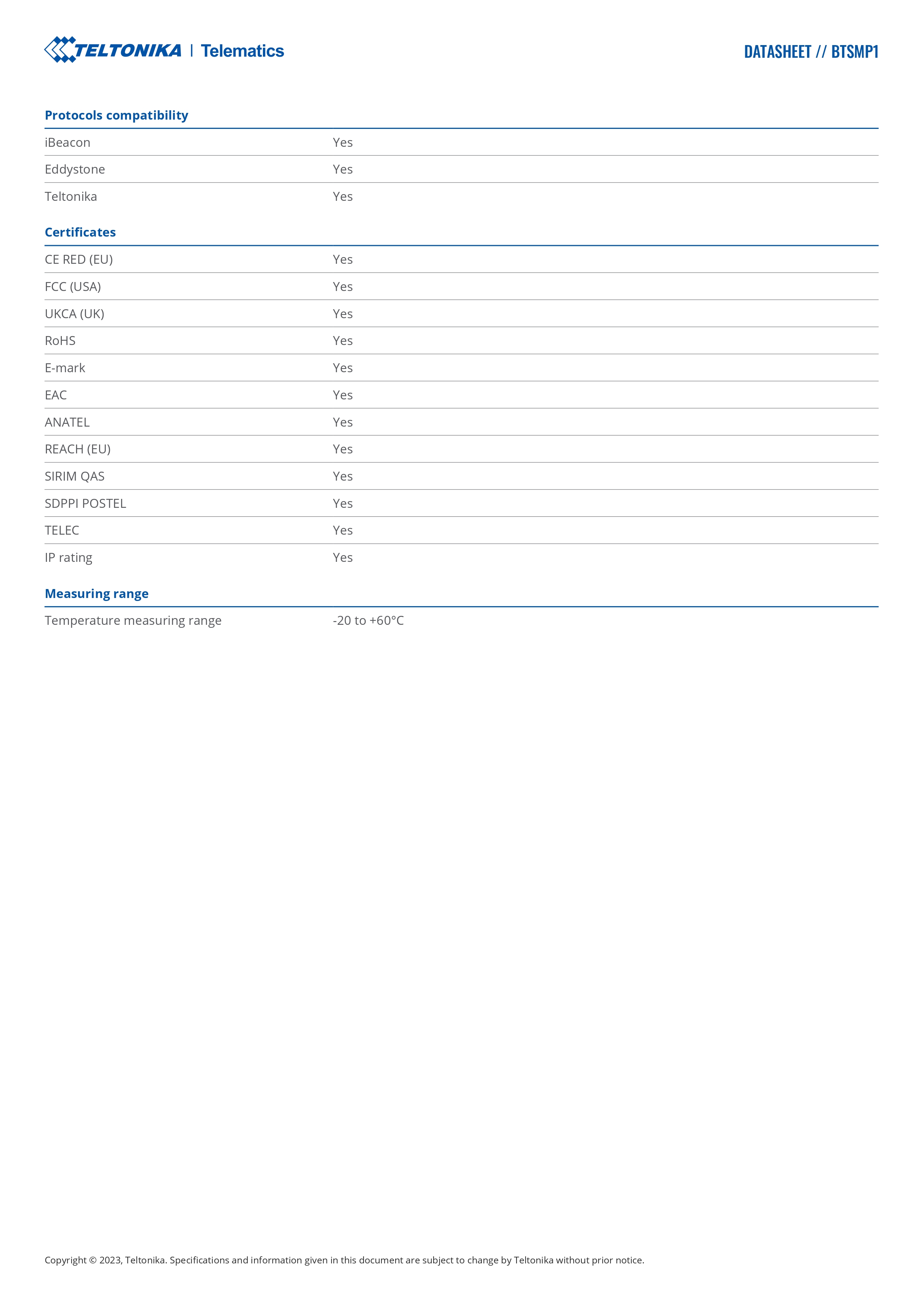 Product information