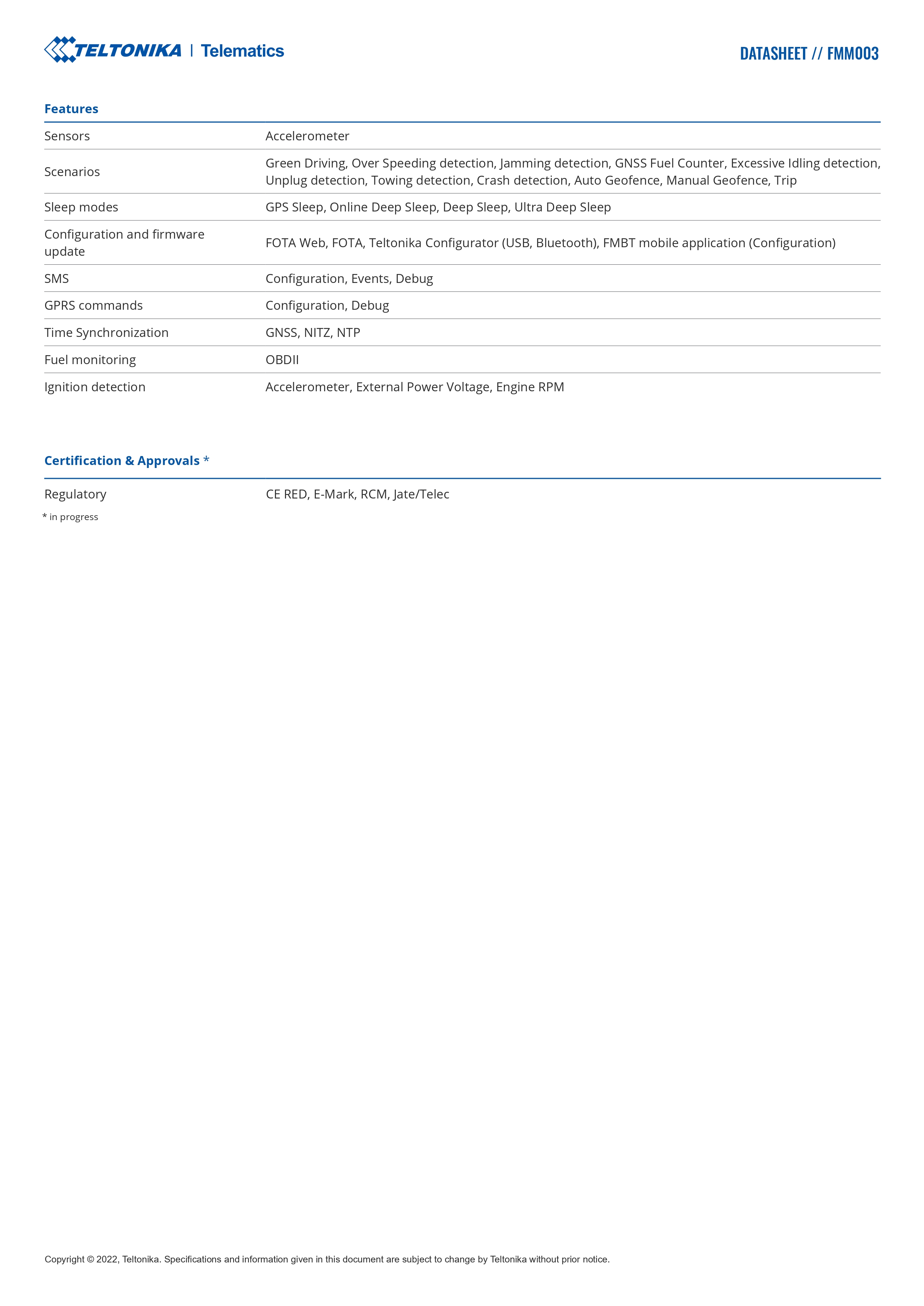 Product information