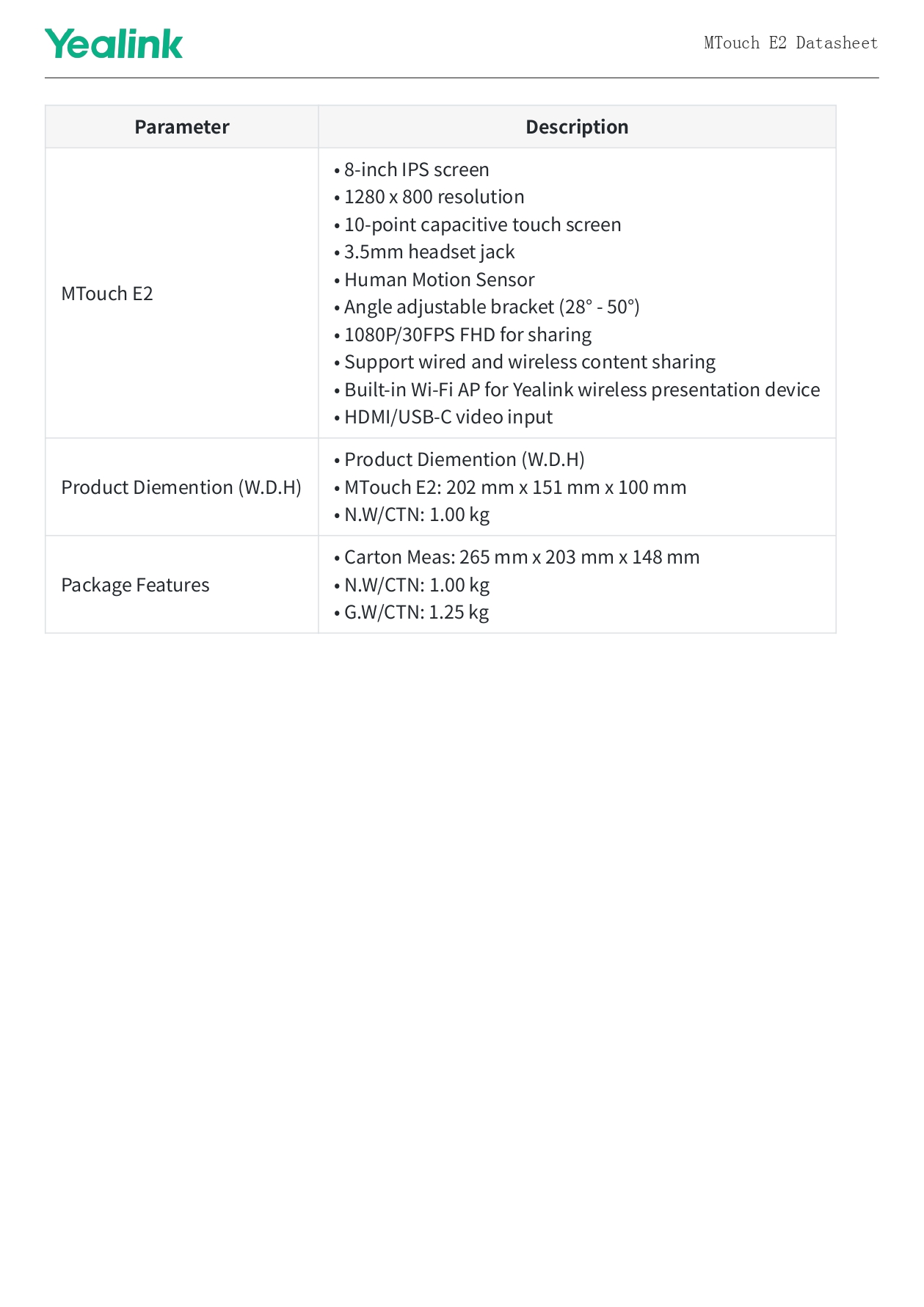 Product information