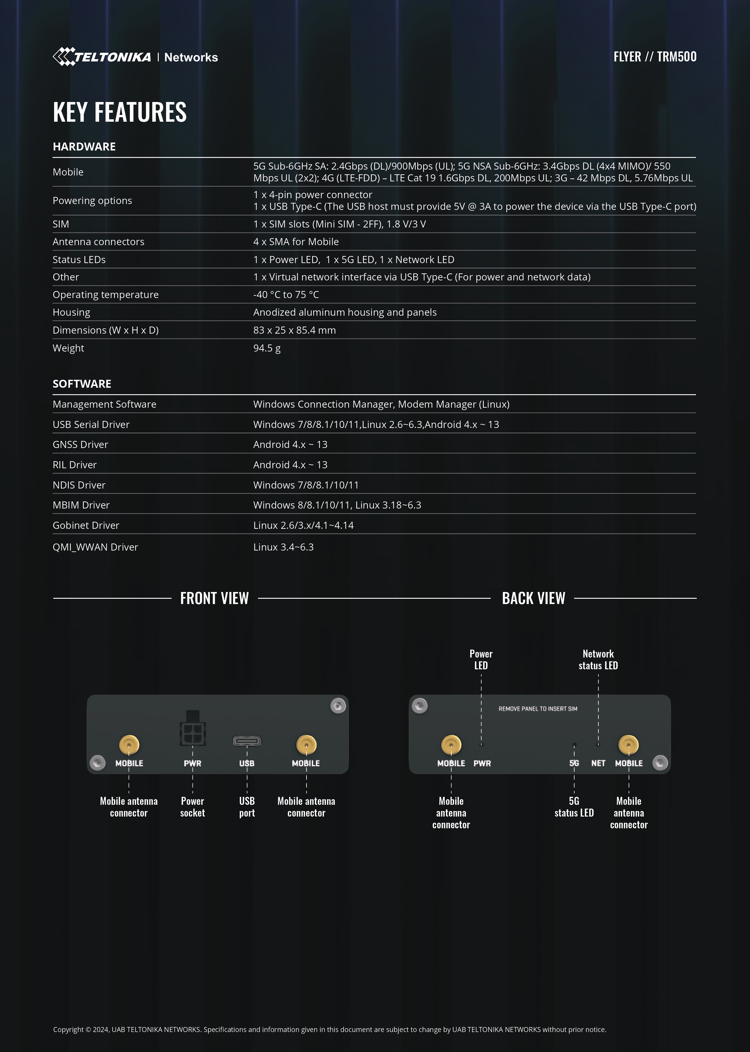 Product information