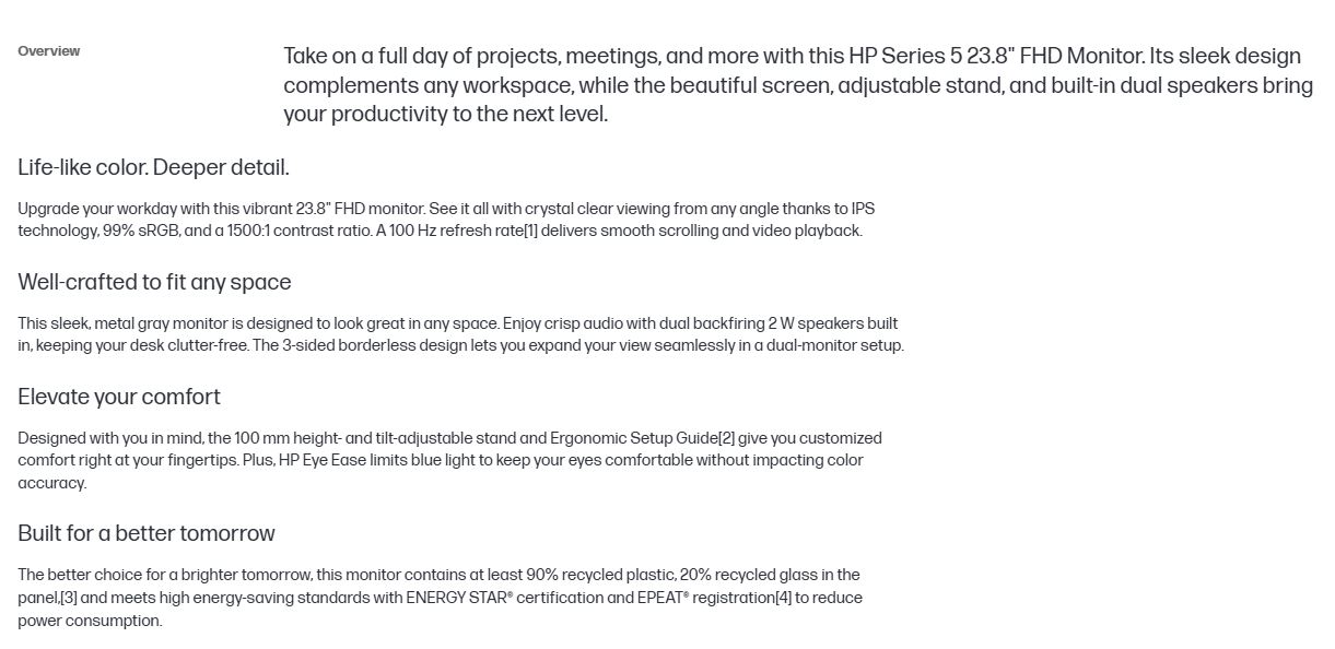 Product information