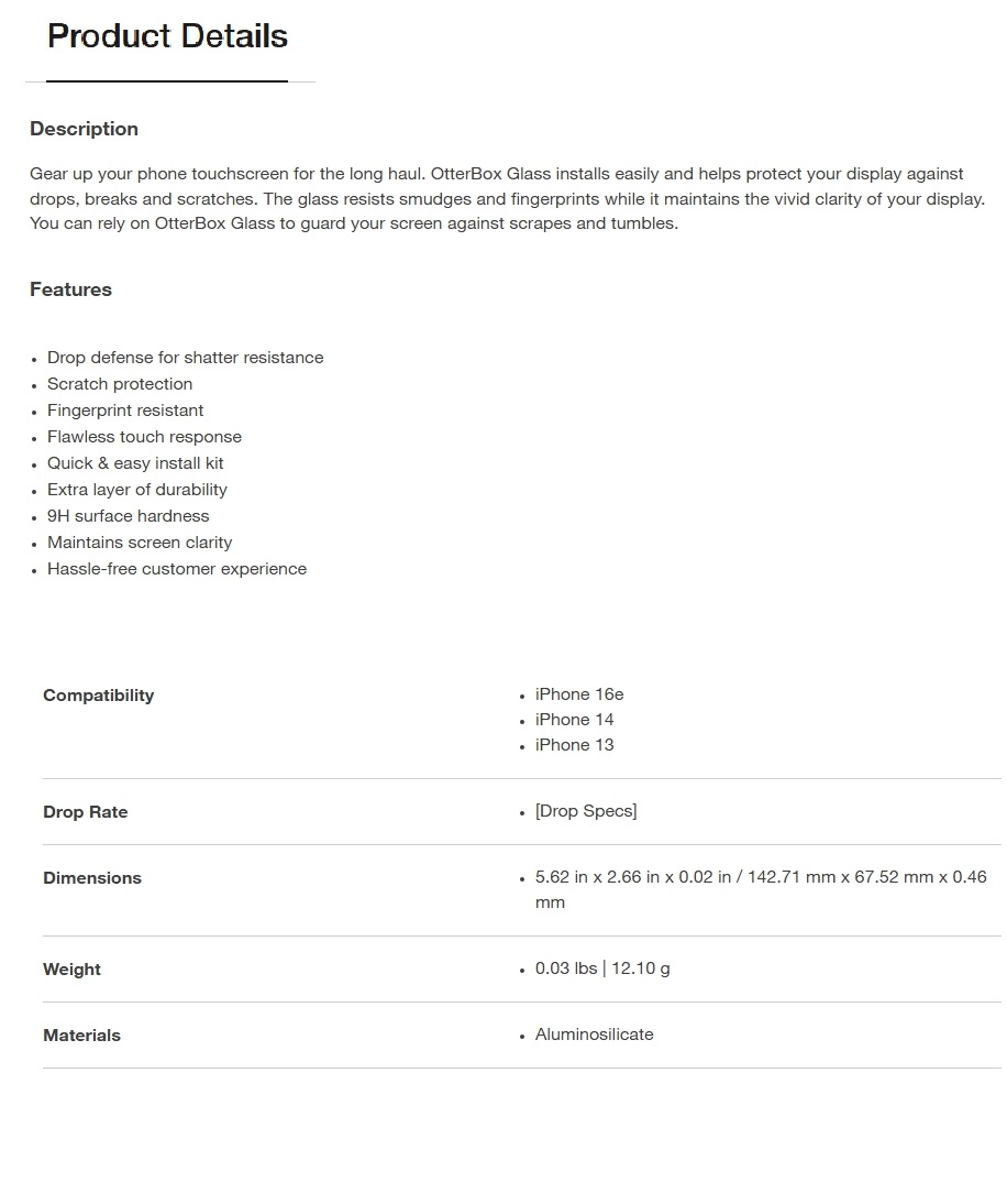 Product information