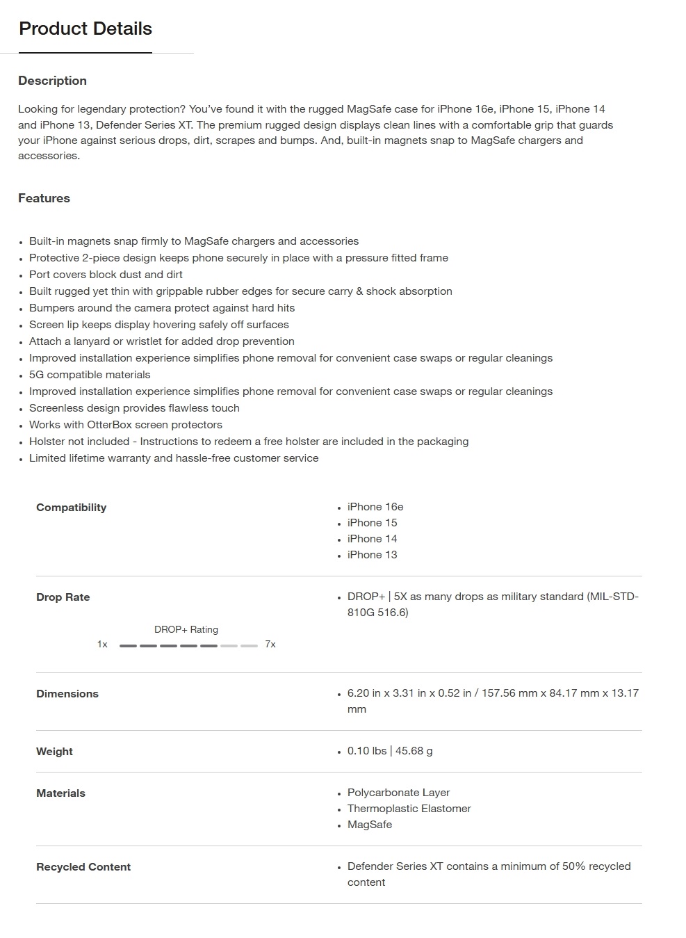 Product information