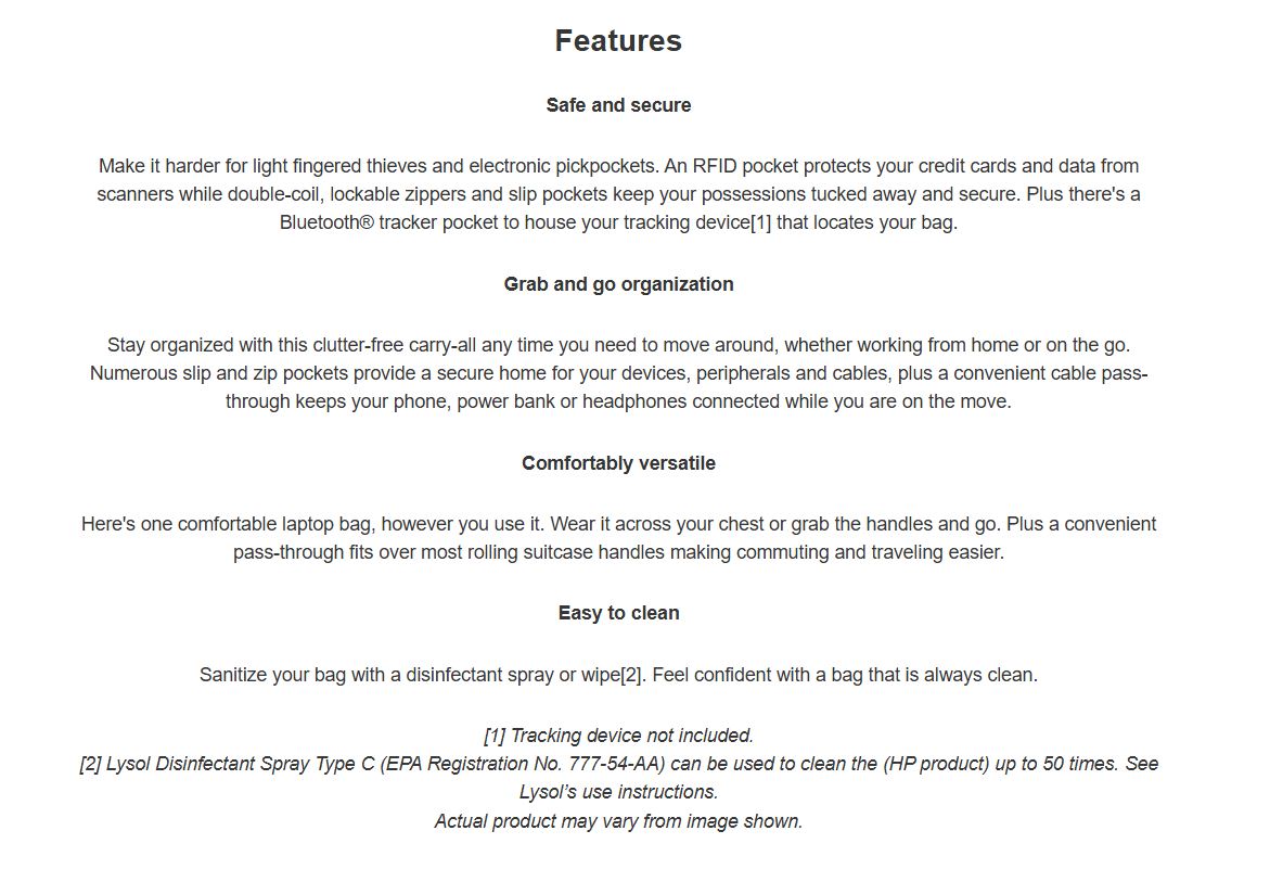 Product information