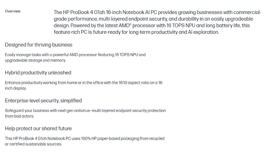 Product information