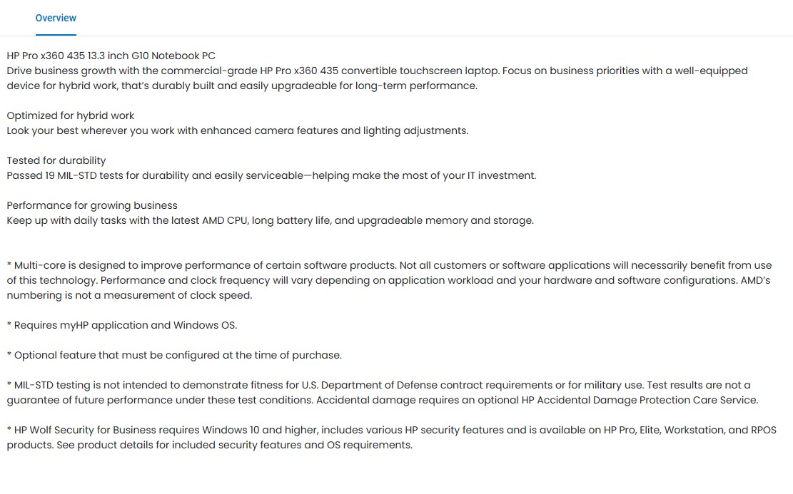 Product information