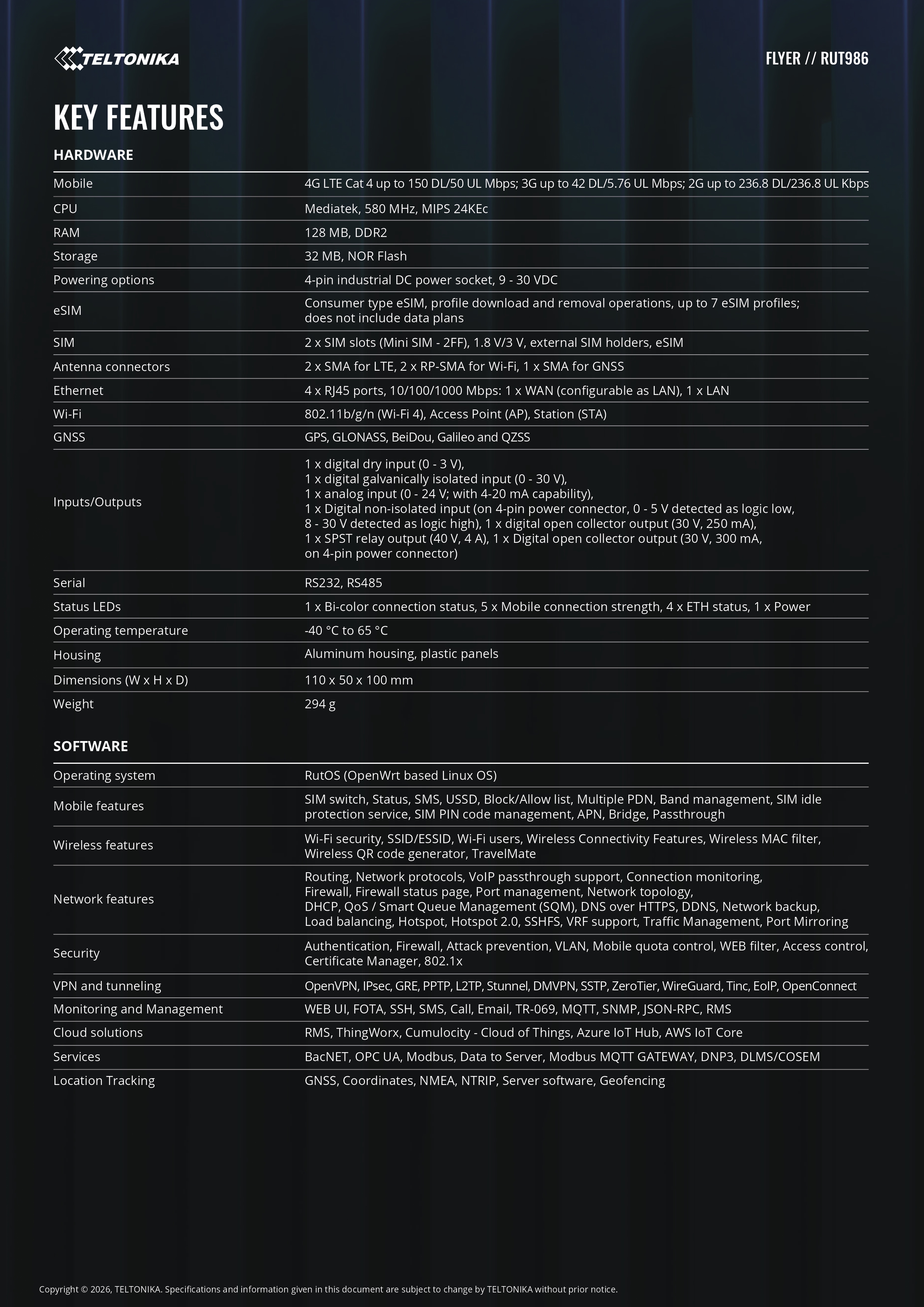 Product information