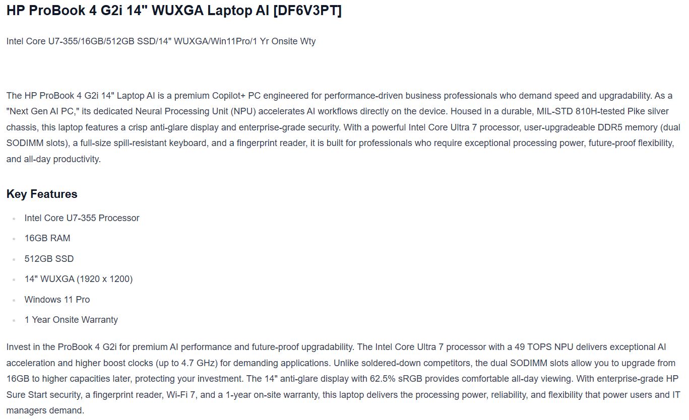 Product information